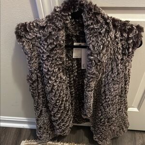 NWT Faux Fur Textured Vest